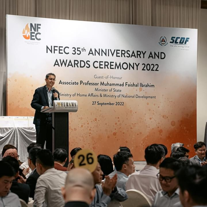 Associate Professor Muhammad Faishal Ibrahim delivering his speech